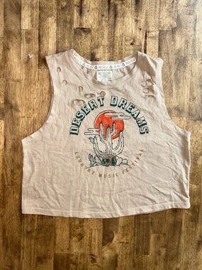 Distressed Crop Tank Top